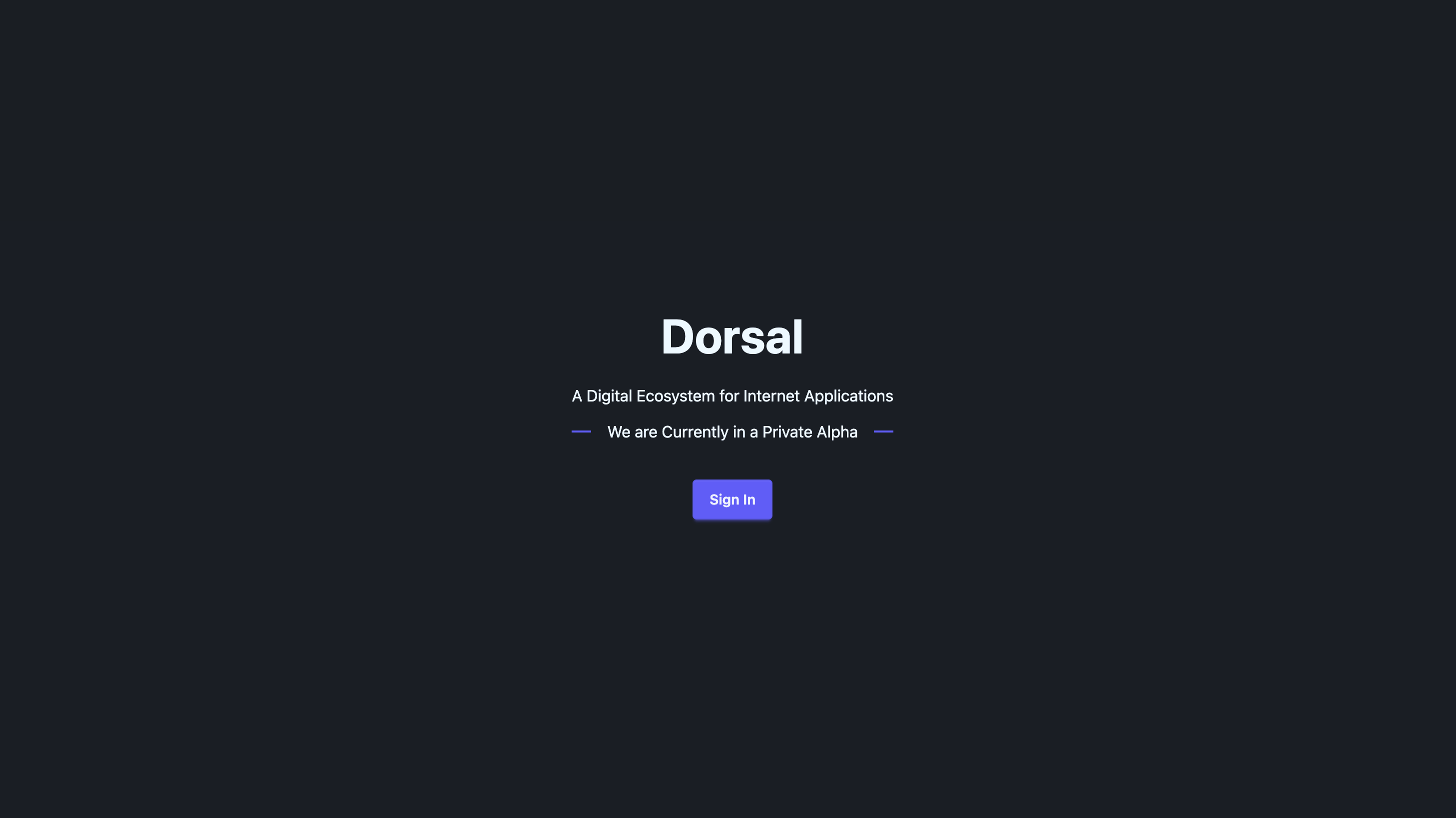 Dorsal Landing Page